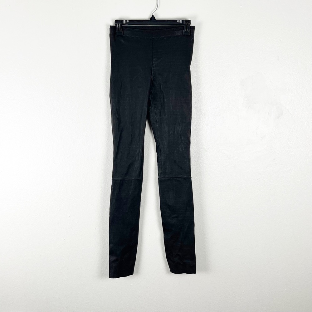 STOULS 2013 Paris Black Lambskin Leather Leggings Size XS Minimalist Neutral